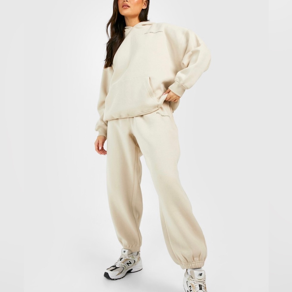 Cream Boohoo track set